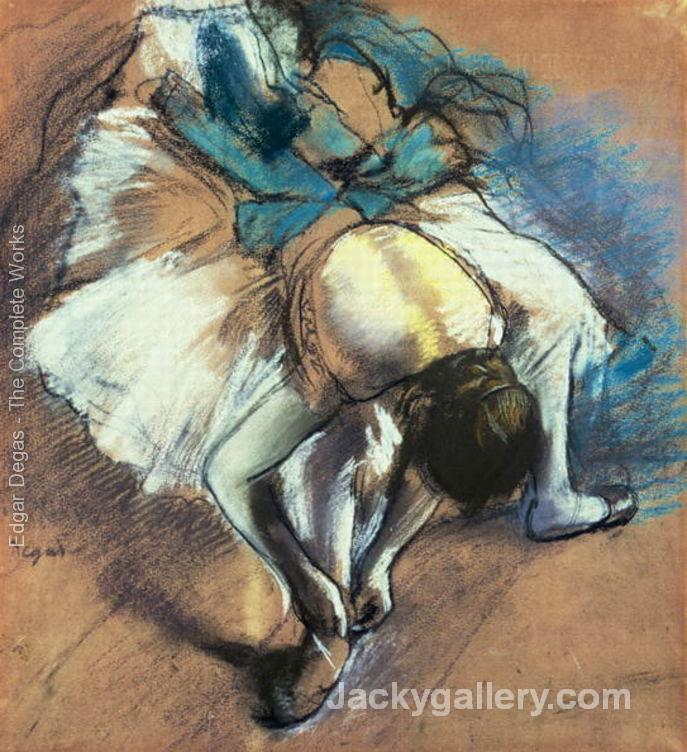Dancer Fastening her Pump, c.-85 by Edgar Degas paintings reproduction